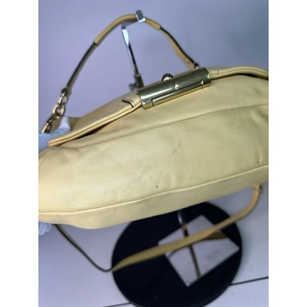 Coach Kristin Buttercup Yellow Leather Convertible Crossbody Shoulder Bag F22308